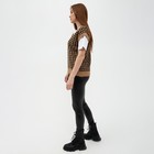 Жилет женский, цвет кофе, чёрная гусиная лапка, размер XL 7636644