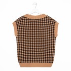 Жилет женский, цвет кофе, чёрная гусиная лапка, размер XL 7636644