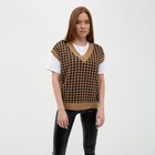 Жилет женский, цвет кофе, чёрная гусиная лапка, размер XL 7636644