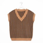 Жилет женский, цвет кофе, чёрная гусиная лапка, размер XL 7636644