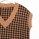 Жилет женский, цвет кофе, чёрная гусиная лапка, размер XL 7636644