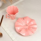 Чайная пара "Лотос розовый", деколь, 2 предмета, блюдце, кружка 0.2 л, микс - Фото 4