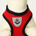 Шлейка с поводком, размер L, ОШ 33 см, ОГ 36-48 см, со светоотражающей нашивкой, мягкая, красная - Фото 6