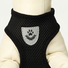 Шлейка с поводком, размер L, ОШ 33 см, ОГ 36-48 см, с светоотражающей нашивкой, мягкая, чёрная - Фото 6