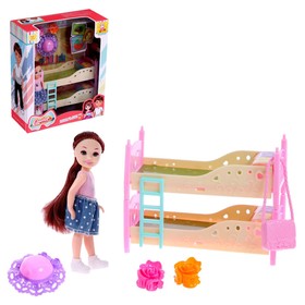 Кукла-малышка «Катя» с мебелью и аксессуарами, МИКС, уценка (помята упаковка)