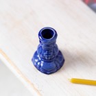Подсвечник "Пешка", синий, керамика, 17 см - Фото 4
