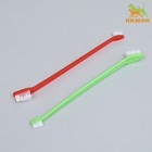 Зубная щётка двухсторонняя, набор 2 шт, красная и зелёная - Фото 1
