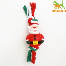 Игрушка для собак 'Дед мороз на канате' (канат 1,6 см), 25 х 8 х 7 см