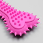 Игрушка жевательная литая "Кость с шипами", 15 х 6 х 2,5 см, розовая - Фото 3