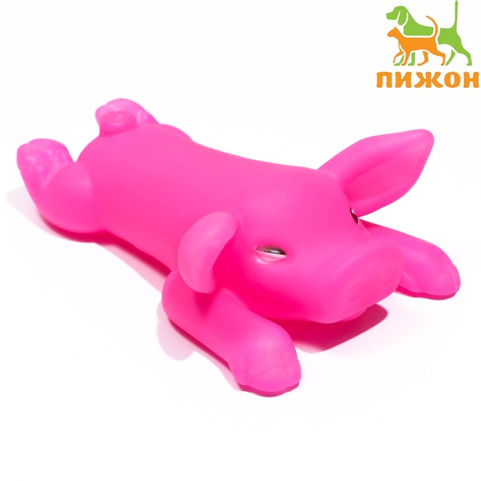 Игрушка пищащая "Буженина" для собак, 13 см, розовая - Фото 1