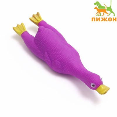 Игрушка пищащая "Летящая утка" для собак, 24 x 7 см, фиолетовая