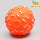 Игрушка пищащая "Бум косточек" для собак, 7,5 см, оранжевая - фото 9524248