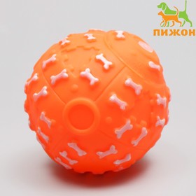 Игрушка пищащая "Бум косточек" для собак, 7,5 см, оранжевая 7127491