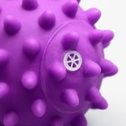 Игрушка пищащая "Колючий шар" для собак, 9 см, фиолетовая - Фото 3