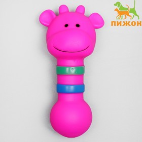 Игрушка пищащая "Зоопарк" для собак, 14 см, розовая корова