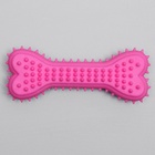 Жевательная игрушка для собак литая «Кость для массажа», 11×4×2 см, розовая - Фото 4