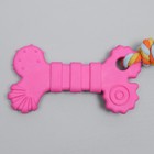 Игрушка жевательная с канатом "Кость с хвостом", розовая - Фото 4