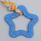 Игрушка жевательная с канатом "Звезда с хвостом", синяя - фото 9922546