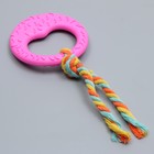 Игрушка жевательная с канатом "Гиря", розовая - Фото 3
