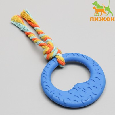 Игрушка жевательная с канатом «Гиря», синяя