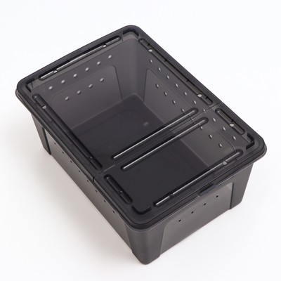 Переноска - отсадник для рептилий, 26×17.5×11.5 см, черная