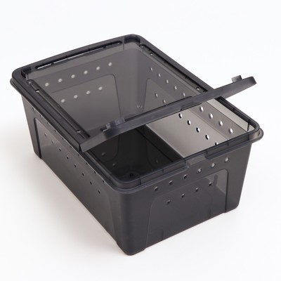 Переноска - отсадник для рептилий, 26×17.5×11.5 см, черная