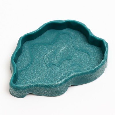 Кормушка для террариума, 12×8.5×2 см, бирюзовая