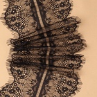 Кружево реснички, 190 мм, 3±0.5 м, чёрное - Фото 1