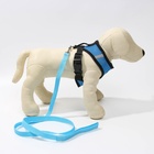 Шлейка дышащая с поводком и светоотражающей нашивкой, M, ОШ 33, ОГ 32-43, синяя - Фото 7