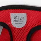 Шлейка дышащая с поводком и светоотражающей нашивкой, M, ОШ 33, ОГ 32-43, красная - Фото 5