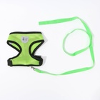 Шлейка дышащая с поводком и светоотражающей нашивкой, M, ОШ 33, ОГ 32-43, зеленая - Фото 5