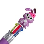 Ручка-прикол шариковая Calligrata «Зайка», 4-цветная, резиновый упор, МИКС - Фото 4