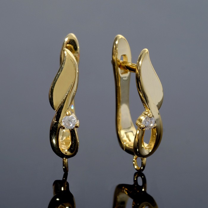 Швензы родированные «Женственность», цвет белый в золоте