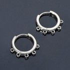 Швензы-кольца родированные «Крючки», цвет серебро 7620516