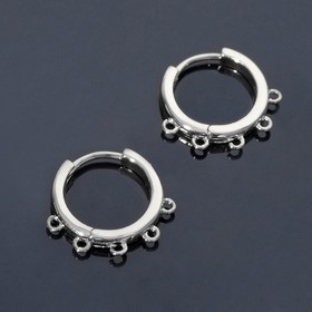 Швензы-кольца родированные «Крючки», цвет серебро