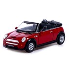 Машина металлическая MINI Cooper S Cabrio, 1:28, открываются двери, инерция, цвет красный - Фото 1