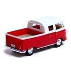 Машина металлическая 1963 Volkswagen Bus Double Cab Pickup, 1:38, открываются двери, инерция, цвет красный - Фото 3