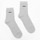 Носки мужские «Усики», цвет серый, размер 25 - Фото 1