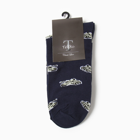 Носки мужские "Танки", цвет синий, размер 29