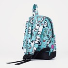 Рюкзак детский на молнии, наружный карман, светоотражающая полоса, цвет бирюзовый - Фото 2