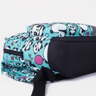 Рюкзак детский на молнии, наружный карман, светоотражающая полоса, цвет бирюзовый - фото 9578902