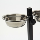 Подставка с мисками, 2×250 мл, высота 25 см, разборная, чёрная - Фото 4