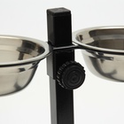 Подставка с мисками, 2×250 мл, высота 25 см, разборная, чёрная - Фото 5