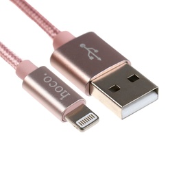 Кабель Hoco X2, USB - Lightning, 2.4A, 1 м, нейлон, розовое золото