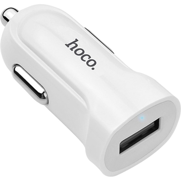 Автомобильное зарядное устройство Hoco Z2, 1хUSB, 1.5 А, кабель Lightning, 1 м, белый