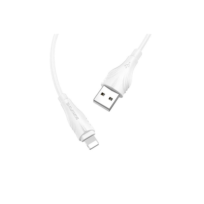 Кабель Borofone BX18, Lightning - USB, 2.4 А, 1 м, PVC оплётка, белый - фото 51454425