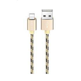 Кабель Borofone BX24, Lightning - USB, 2.4 А, 1 м, нейлоновая оплётка, золотистый