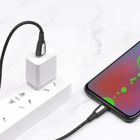 Кабель Hoco X39, USB - Micro-USB, 2.4A, 1 м, нейлон, чёрный