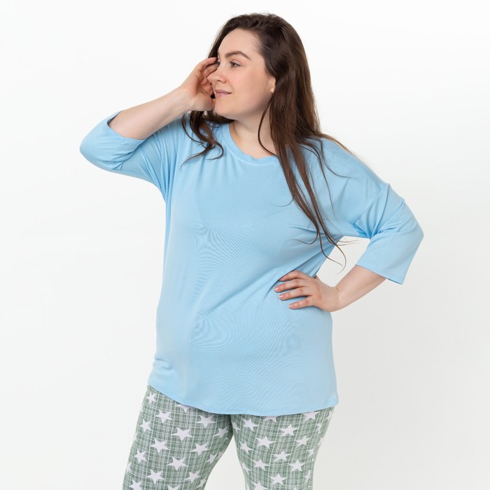 Лонгслив женский, цвет голубой, размер 48 52491