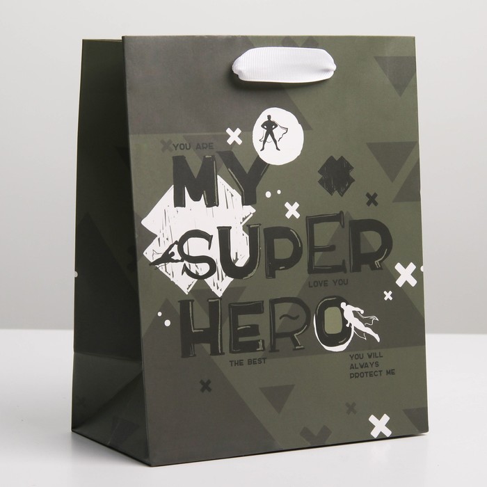 Пакет подарочный ламинированный вертикальный, упаковка, «Super Hero», MS 18 х 23 х 10 см - фото 1908820052